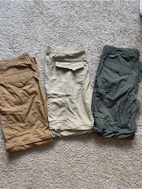 Lot of 3 Pairs Columbia Mens Pant Convertible Cargo Pants Outdoor Hiking Size 36